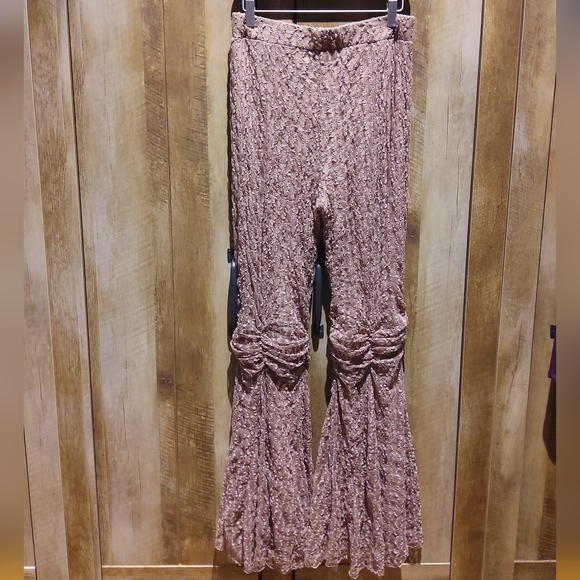 FREE PEOPLE Georgina Mesh Flare Pants NWT - Picture 5 of 13
